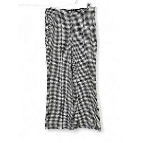 Anthropologie Cartonnier S Pants Wide Leg Houndstooth Plaid Cropped 25" Inseam - Picture 2 of 5